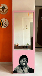 LookWithin-  Wall Mirror With KANYE Inspired Frame - Pink