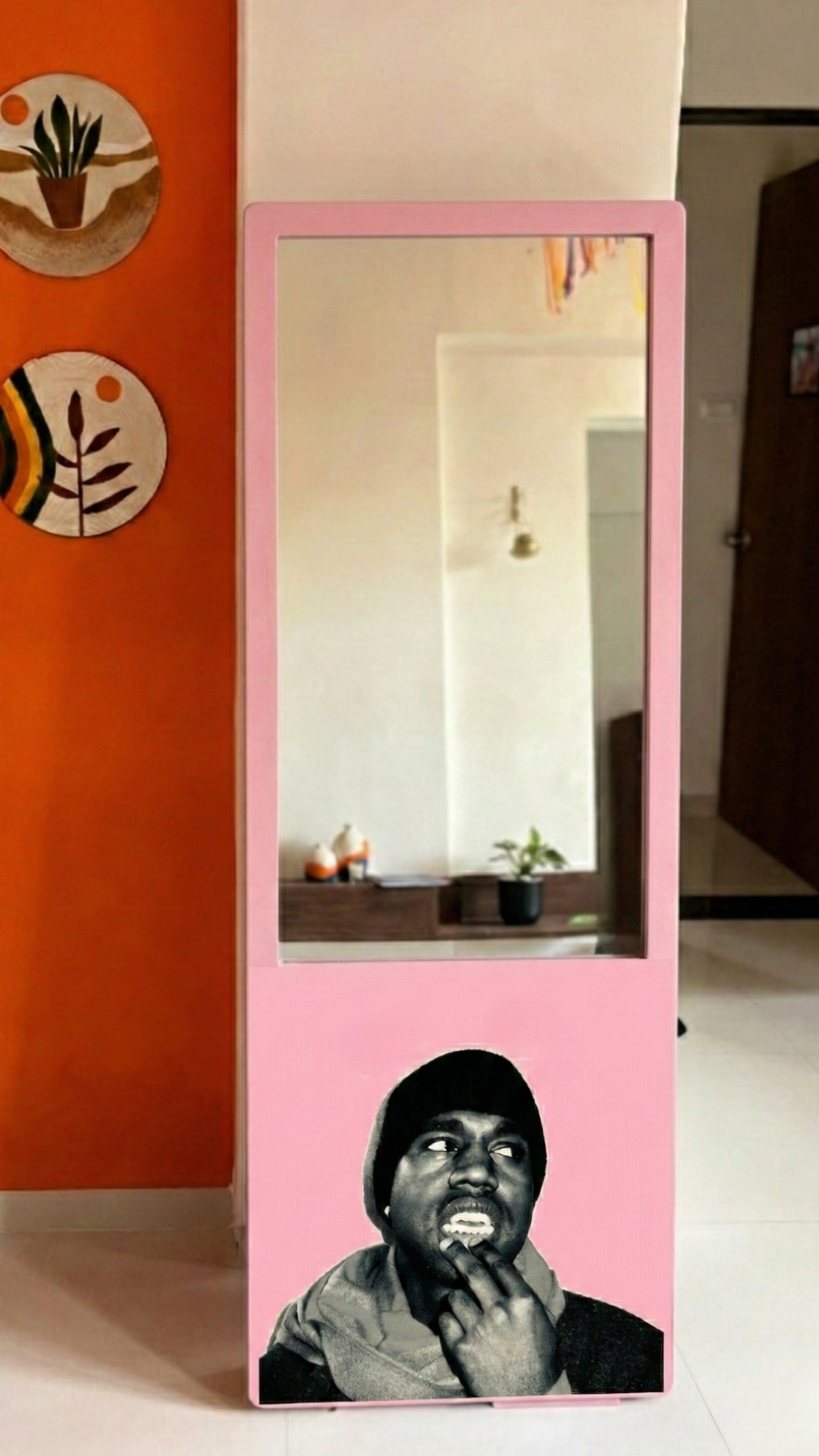 LookWithin-  Wall Mirror With KANYE Inspired Frame - Pink