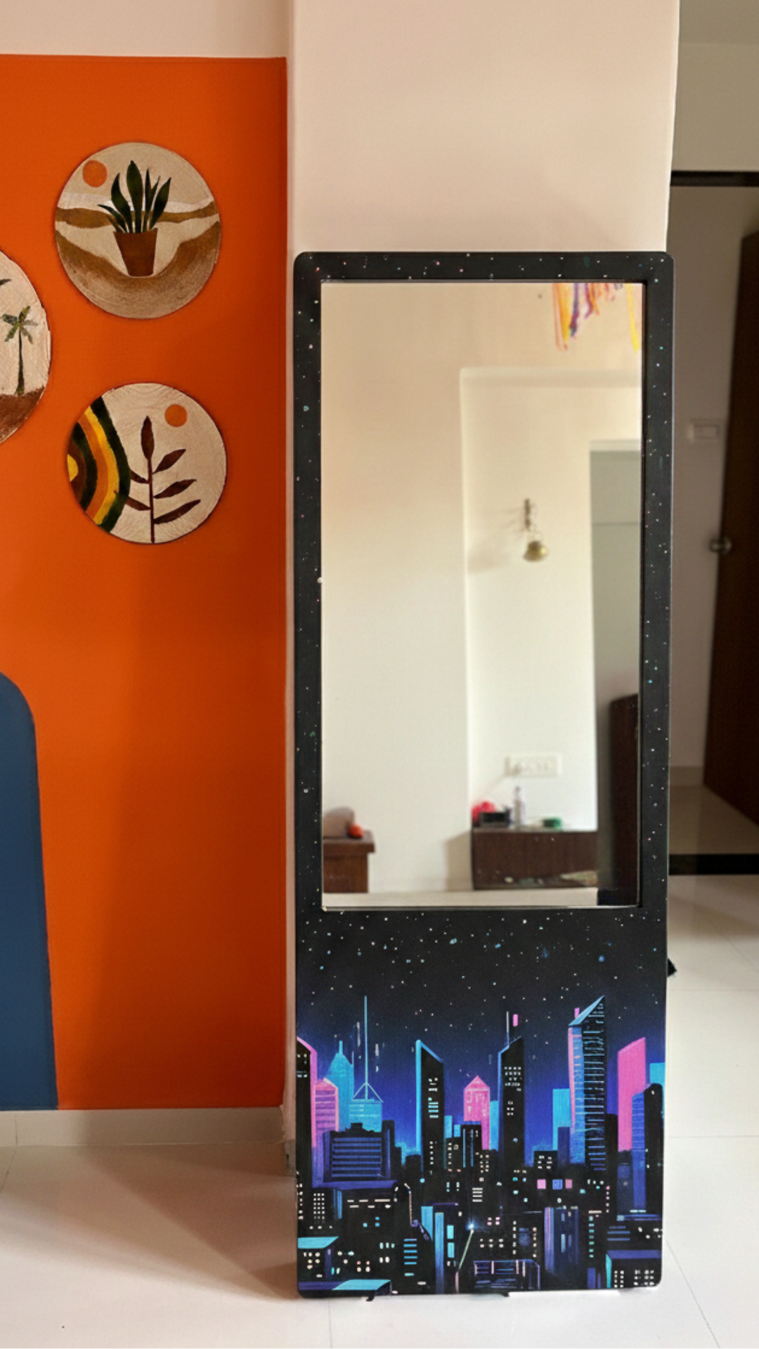 LookWithin-  Wall Mirror With Citylights Frame