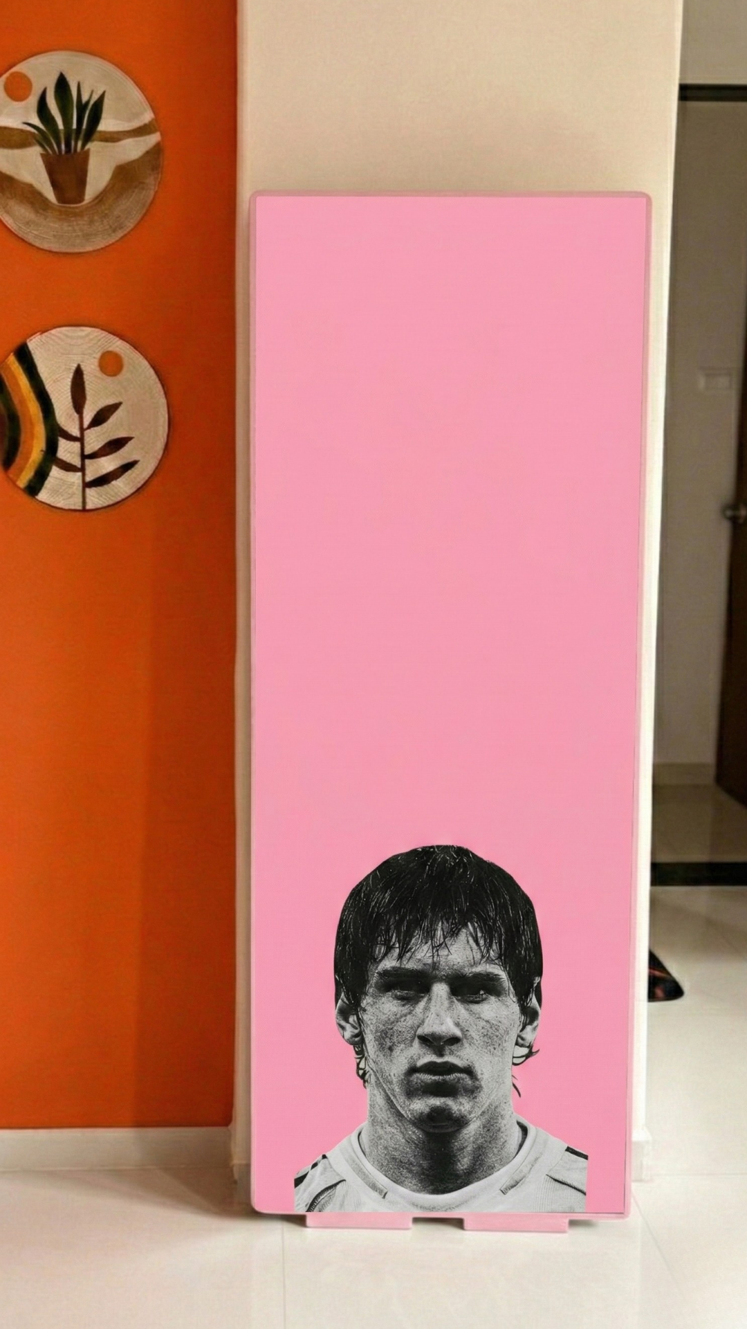 LookWithin-  Wall Mirror With Messi Inspired Frame - Pink