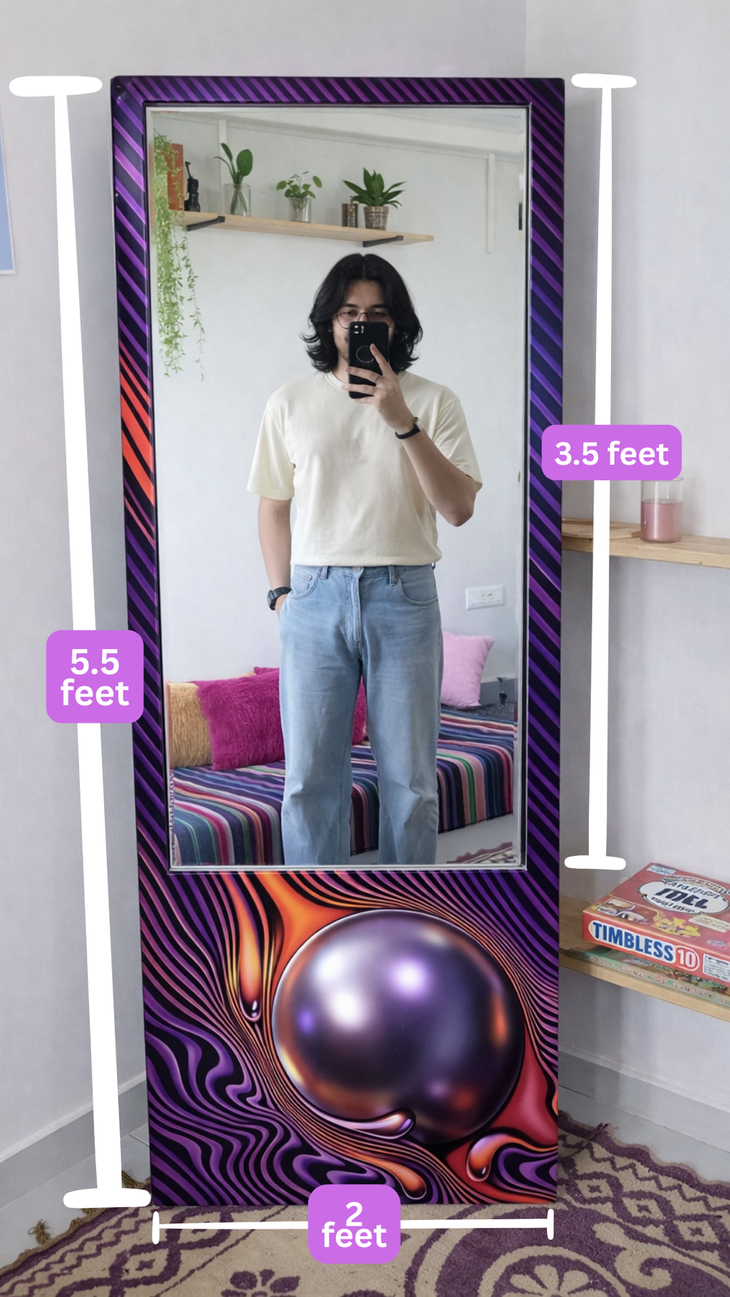 LookWithin-  Wall Mirror With Tame Impala Inspired Frame