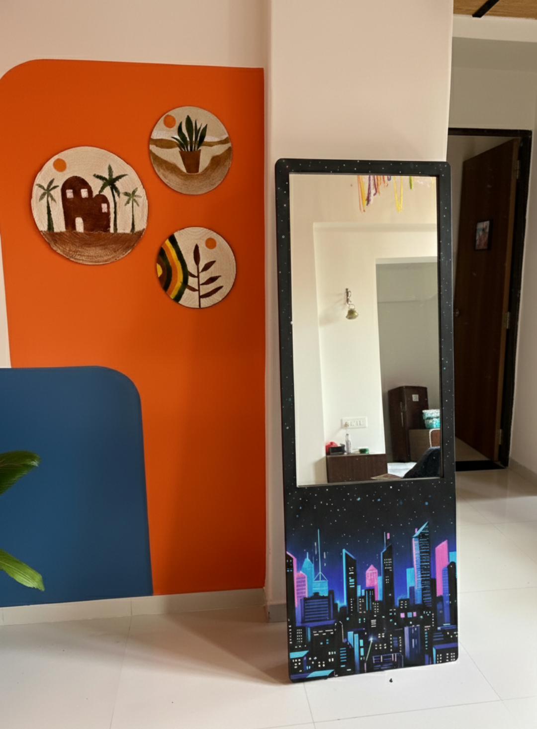 LookWithin-  Wall Mirror With Citylights Frame