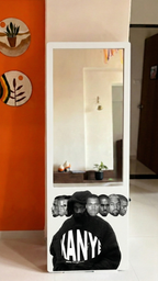 LookWithin-  Wall Mirror With KANYE Inspired Frame - White
