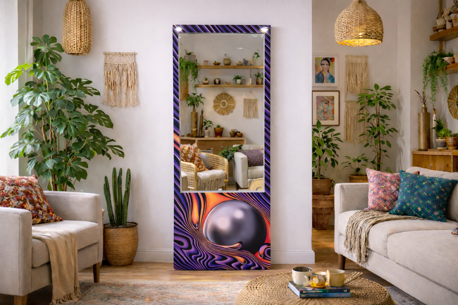 LookWithin-  Wall Mirror With Tame Impala Inspired Frame