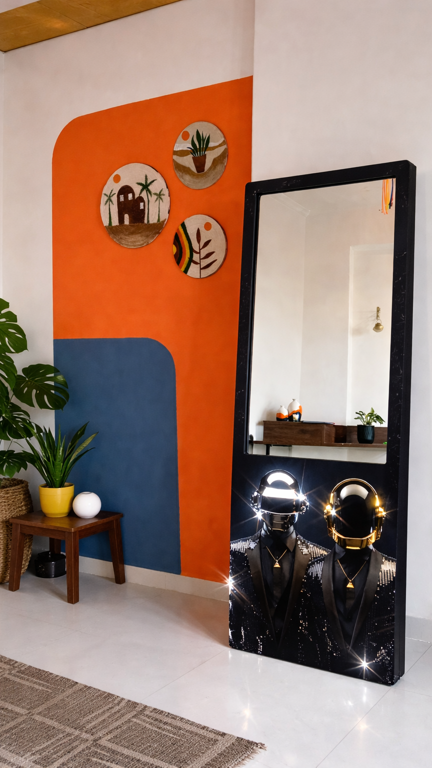 LookWithin-  Wall Mirror With Daft Punk Inspired Frame