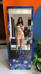 LookWithin - Wall Mirror With Van Gogh's Starry Night Inspired Frame