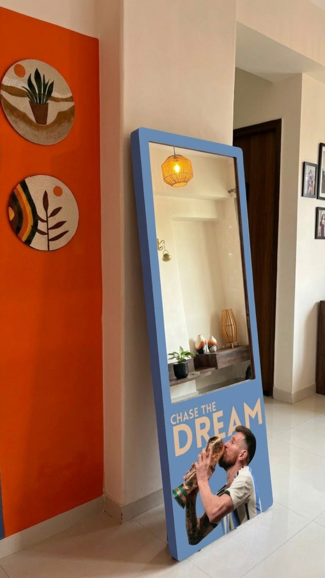 LookWithin-  Wall Mirror With Messi Inspired frame
