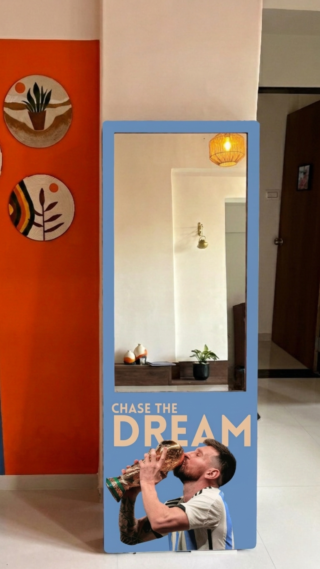 LookWithin-  Wall Mirror With Messi Inspired frame