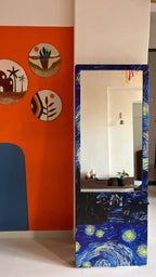 LookWithin - Wall Mirror With Van Gogh's Starry Night Inspired Frame