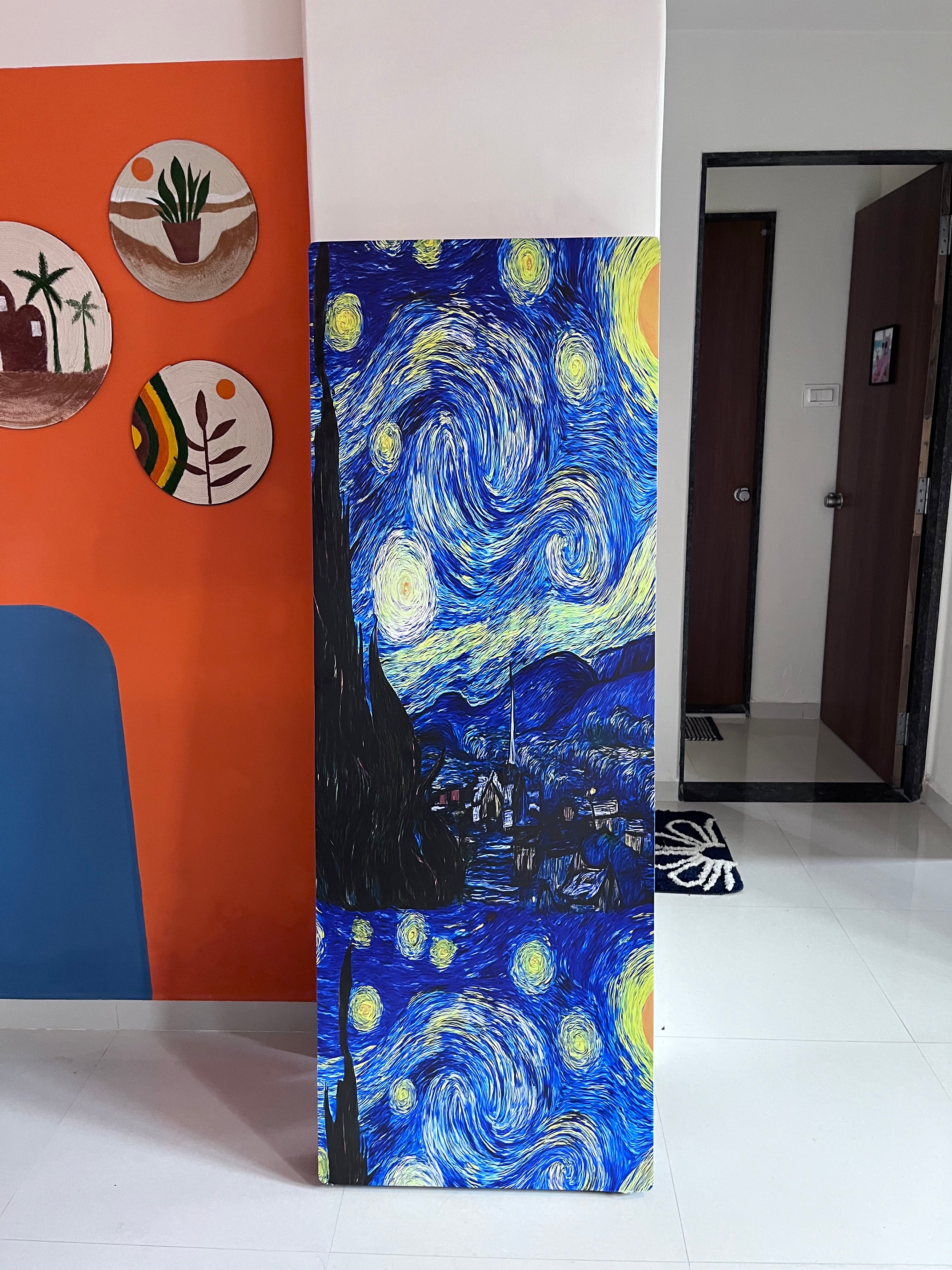 LookWithin - Wall Mirror With Van Gogh's Starry Night Inspired Frame