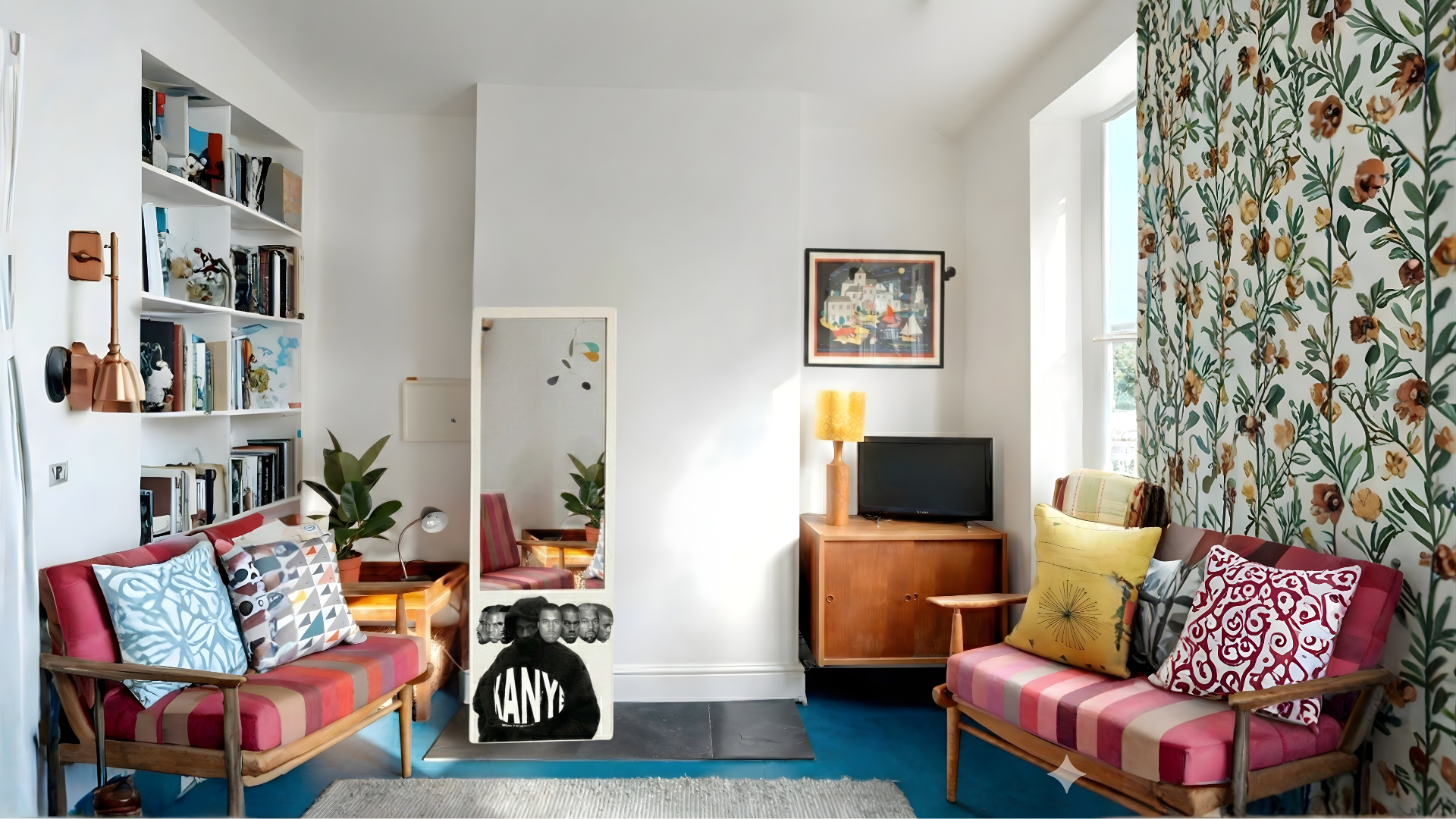 LookWithin-  Wall Mirror With KANYE Inspired Frame - White